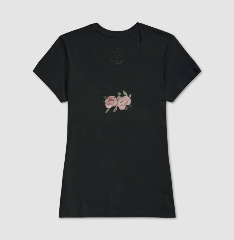 Camiseta Peônias em Aquarela – Arte por Taana - Imagem 3