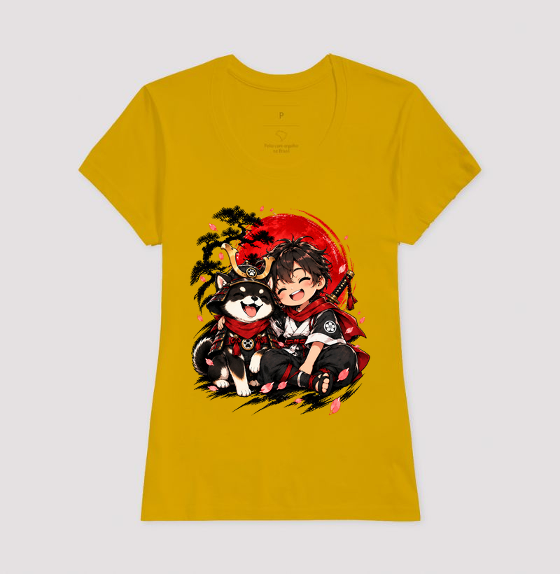 Pequeno Samurai & Shiba — Amigos de Honra (Preto) - Imagem 15