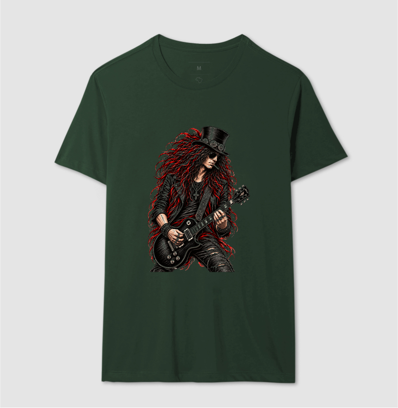Camiseta Rock Guitarrista Vintage – Estampa Line Art Rebelde - Imagem 12