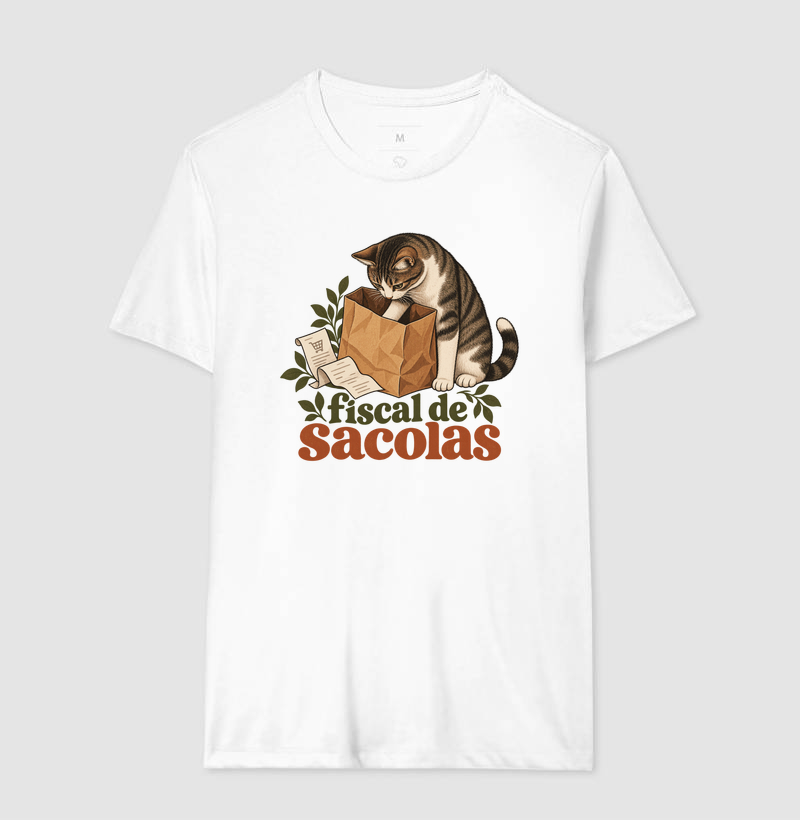 Camiseta Gato Compras "fiscal de sacolas" | Pelo & Pano - Imagem 4