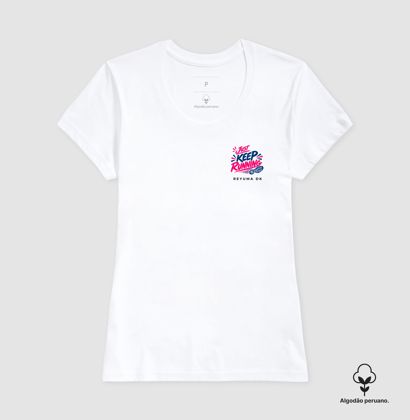 Camiseta Masculina, Feminina, Babylook e Unissex de Algodão Peruano Corrida "Just Keep Running"  - Imagem 8