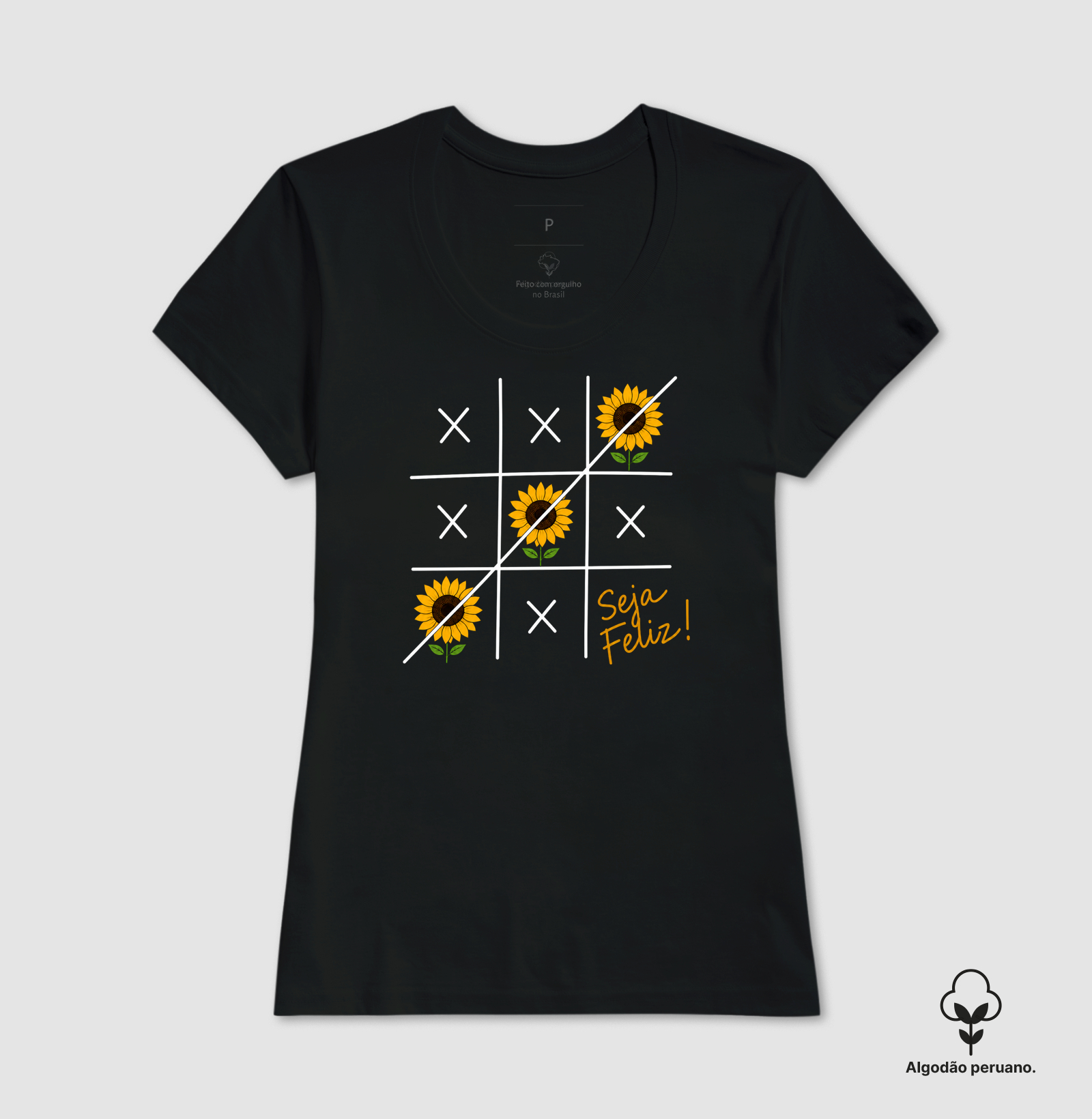 Camiseta Seja Feliz Girassol - Imagem 4