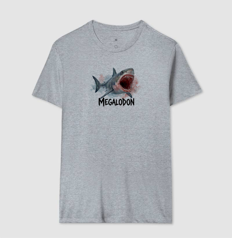  Camiseta Tubarão Megalodon Ataque Algodão Premium Dinoloco  - Imagem 4