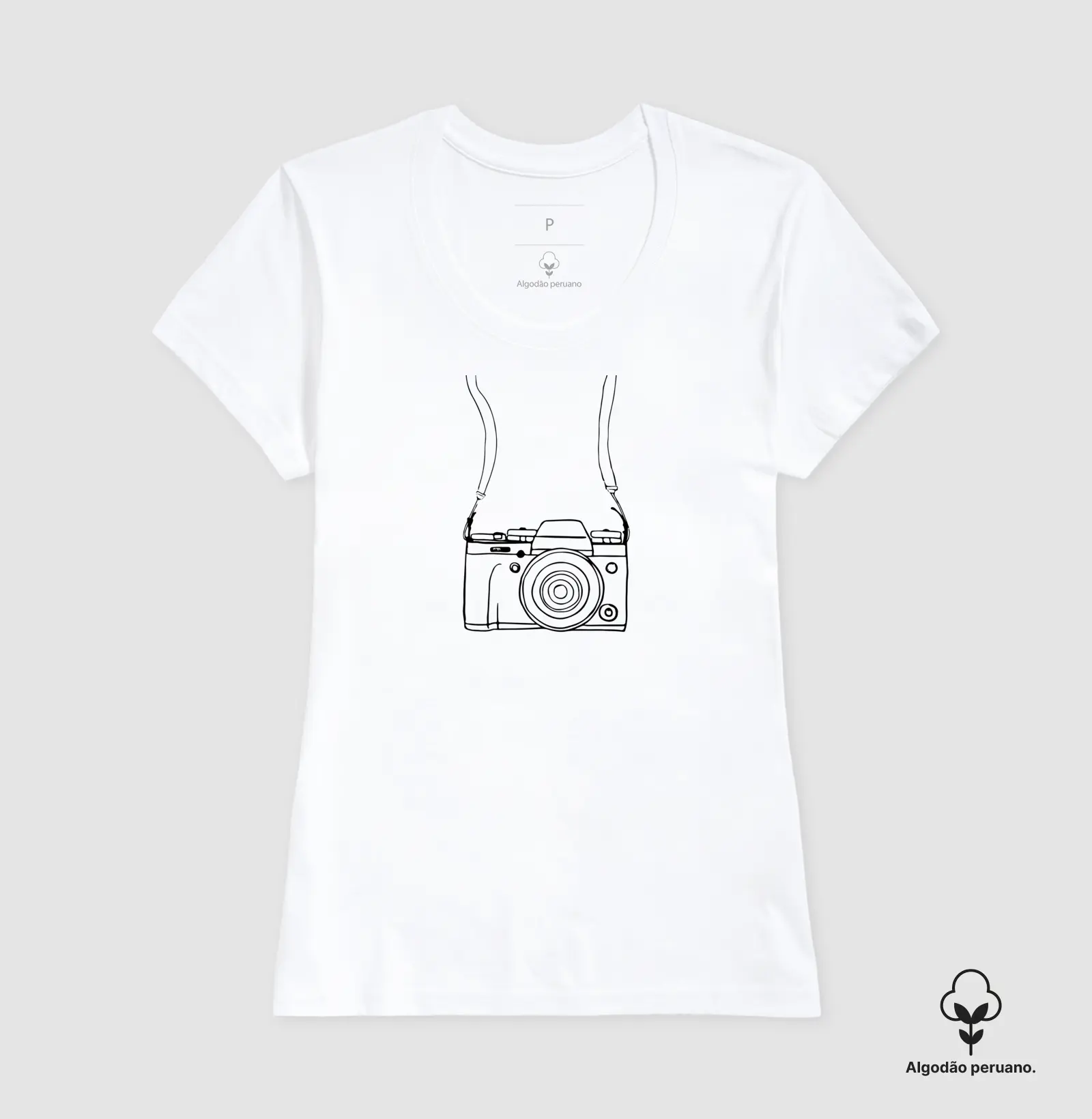 Camiseta Premium algodão Peruano câmera fotográfica - Imagem 5