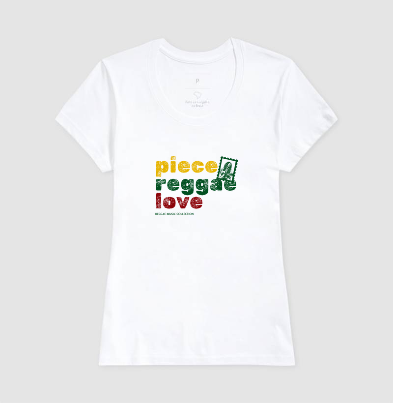 Camiseta Piece. Reggae. Love. Coleção Reggae.  Masculino e feminino. Algodão Premium. - Imagem 6