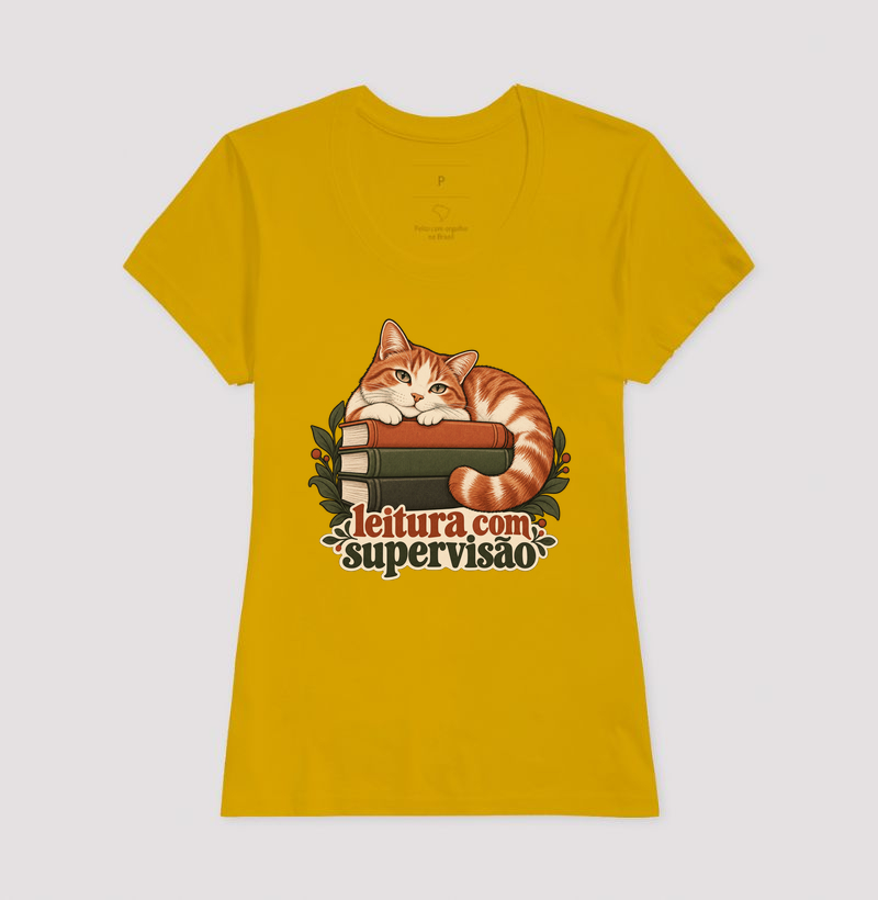 Camiseta Gato Leitura "leitura com supervisão" | Pelo & Pano - Imagem 16