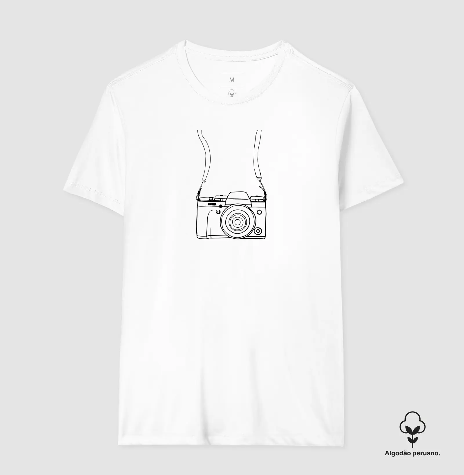 Camiseta Premium algodão Peruano câmera fotográfica - Imagem 4