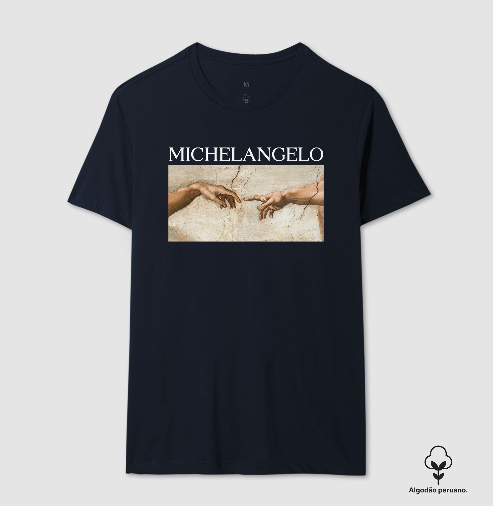 Camiseta Michelangelo – A Criação de Adão | Capela Sistina | 100% Algodão Premium - Imagem 3