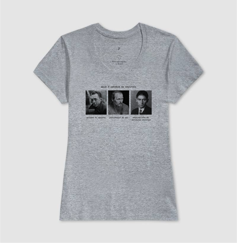 Camiseta Meus 3 Estados de Espírito | Camus, Kafka e Dostoiévski - Imagem 11