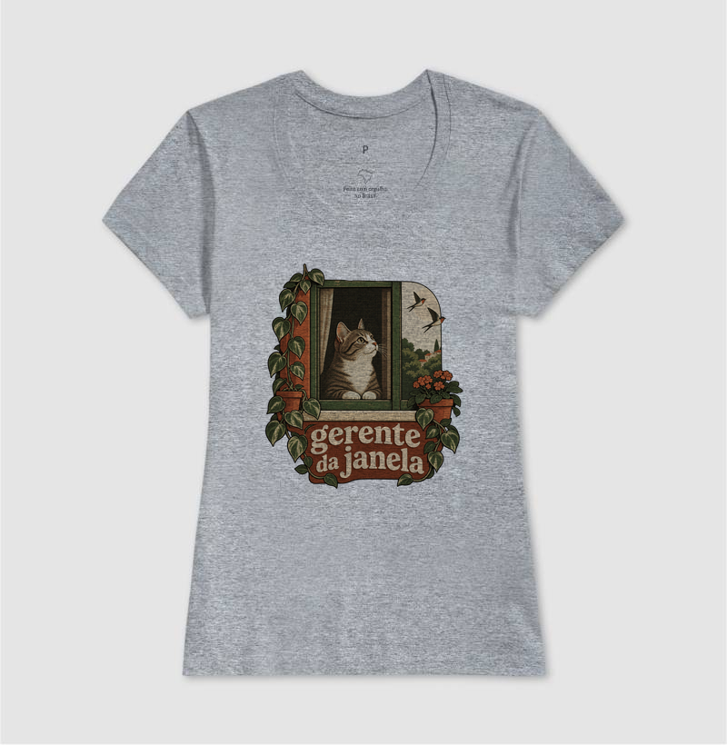Camiseta Gato Janela "gerente da janela" | Pelo & Pano - Imagem 9
