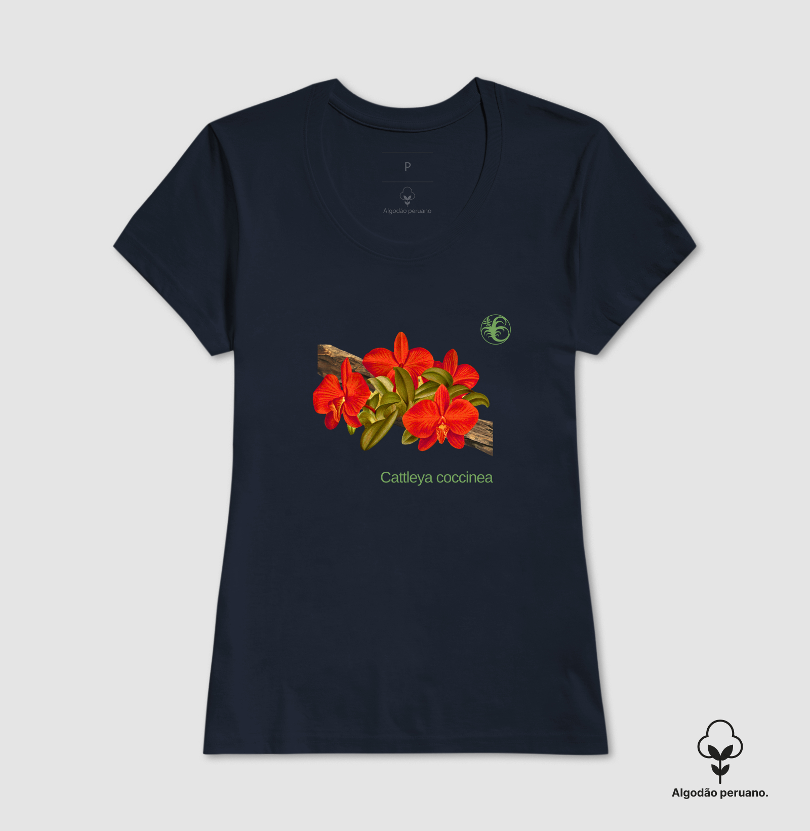 Cattleya coccinea  - Camiseta Algodão Peruano