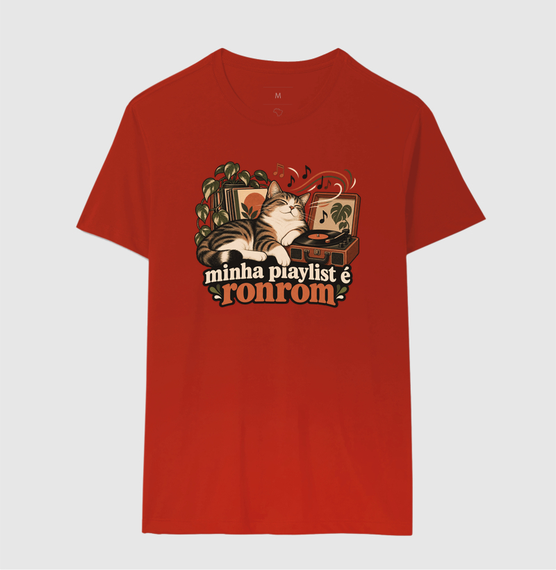 Camiseta Gato Música "minha playlist é ronrom" | Pelo & Pano - Imagem 10