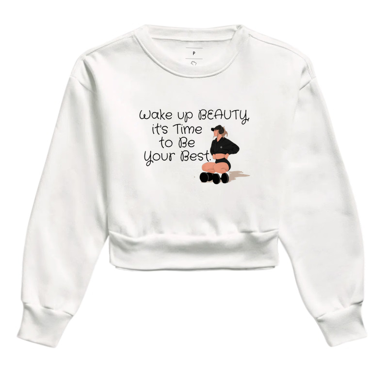Wake Up Beauty It’s Time - TRENO | Cropped Moletom - Imagem 3