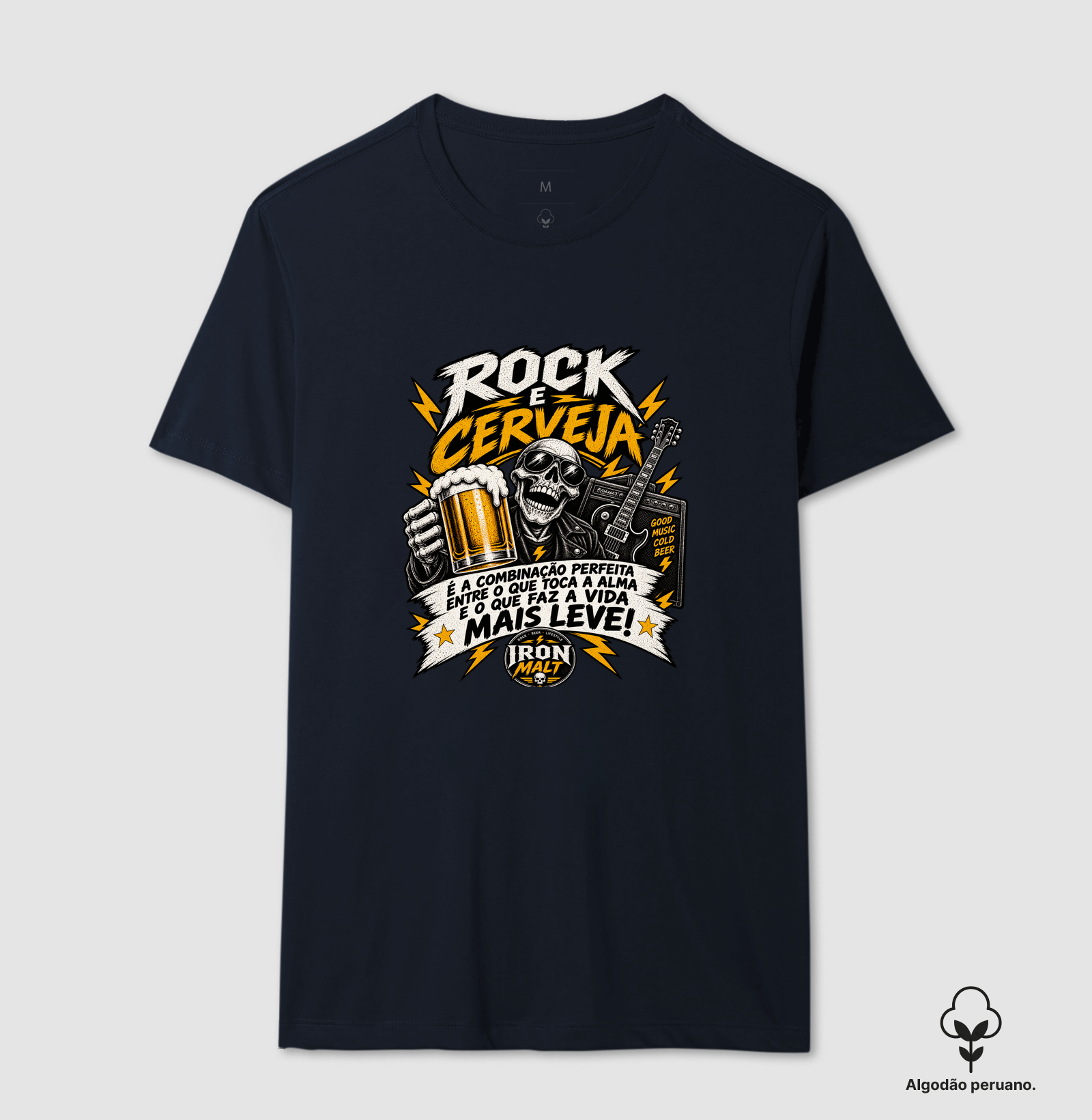 Camiseta Rock e Cerveja – Estampa Rock and Roll, Música e Cerveja - Imagem 6