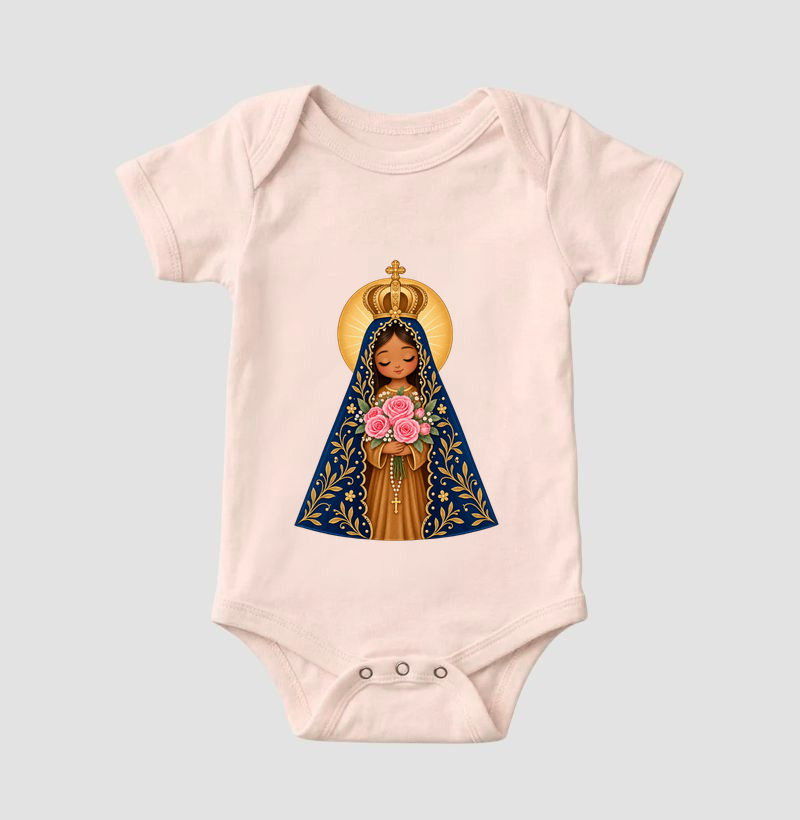 Nossa Senhora Aparecida com Flores - Baby - Imagem 3