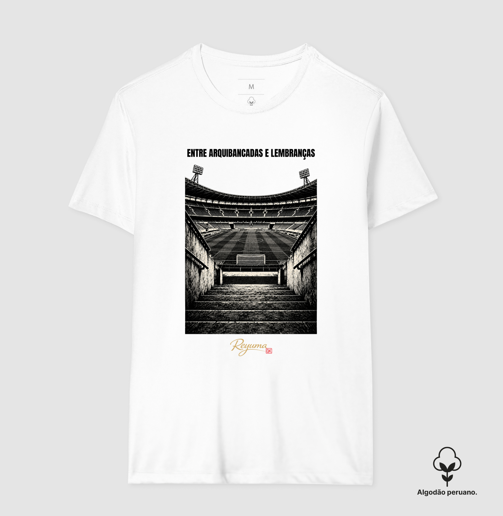 "Entre Arquibancadas e Lembranças" - Futebol - Camiseta Algodão Peruano Masculina, Feminina e Babylook - Imagem 10