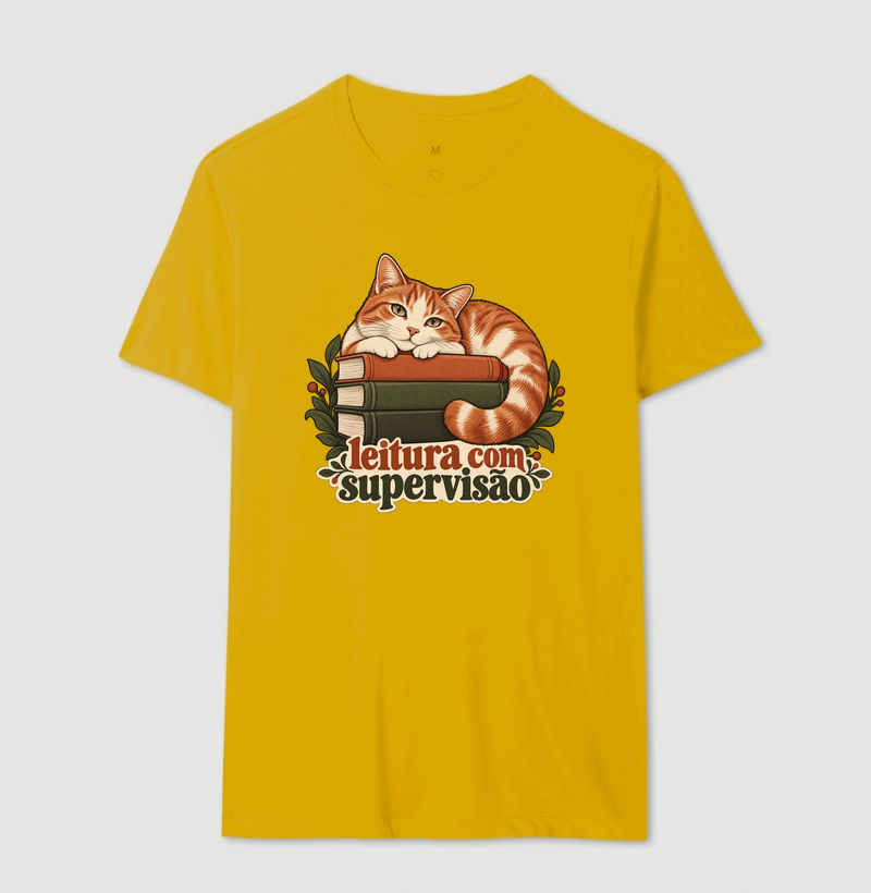 Camiseta Gato Leitura "leitura com supervisão" | Pelo & Pano - Imagem 15