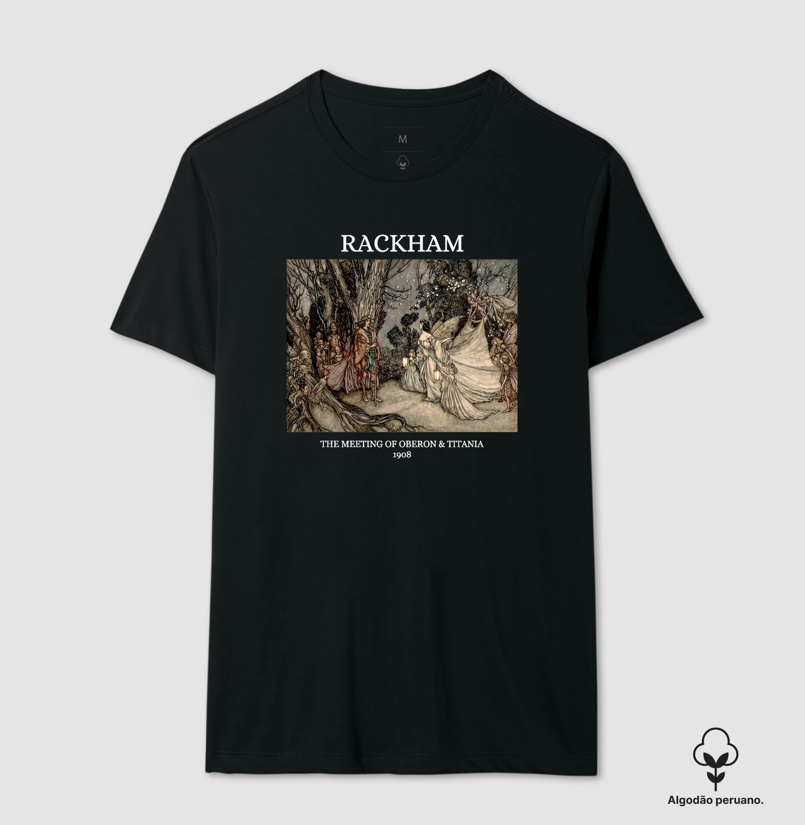 Camiseta Algodão Peruano Arthur Rackham Sonho De Uma Noite De Verão - Imagem 2