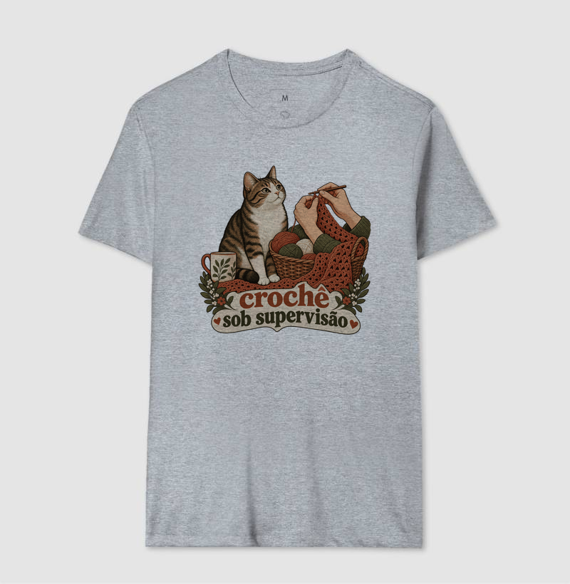 Camiseta Gato Crochê "crochê sob supervisão" | Pelo & Pano - Imagem 8
