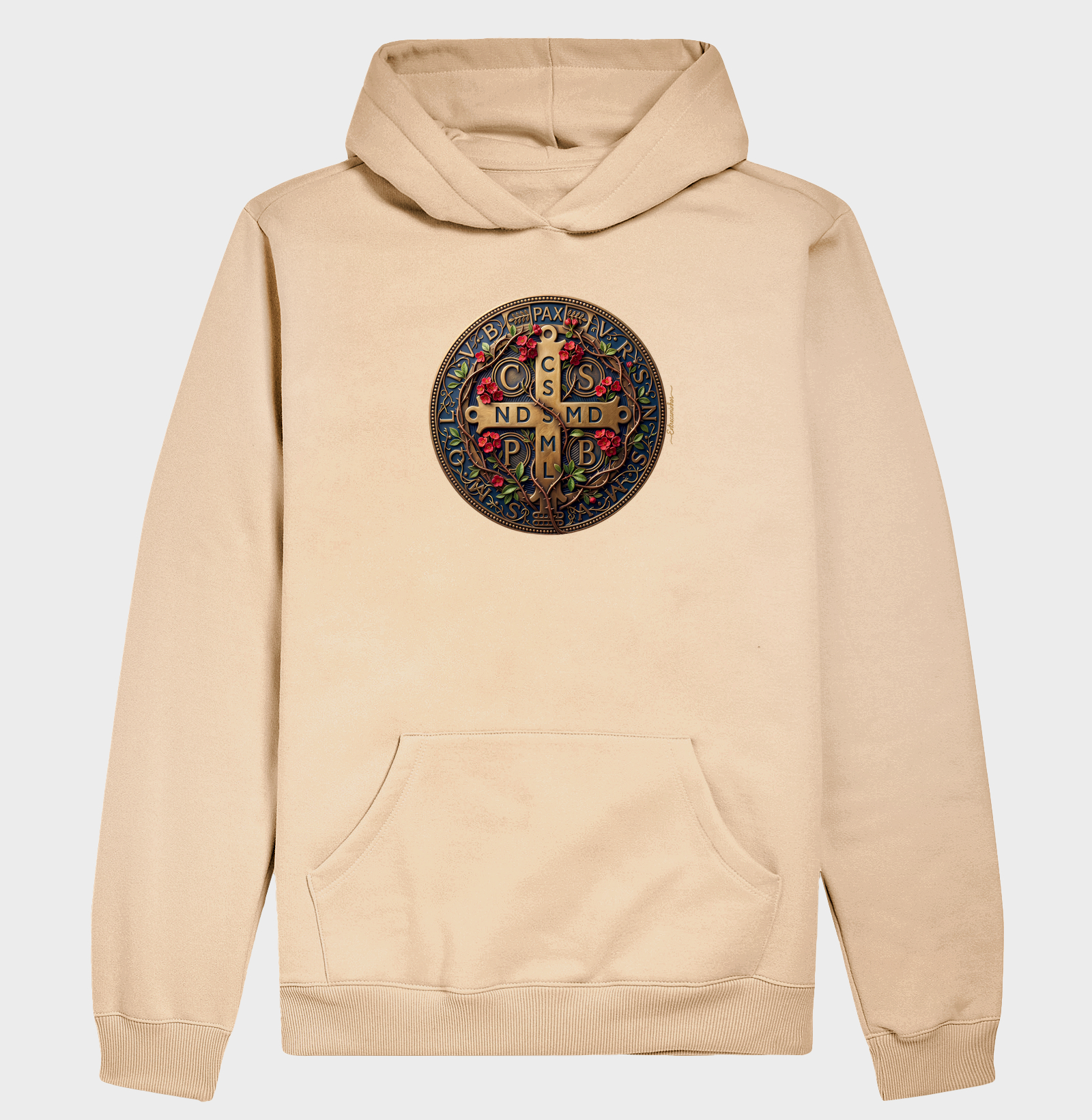 Medalha de São Bento e Flores Coroa-de-Cristo | Arte Sacra Exclusiva - Imagem 5