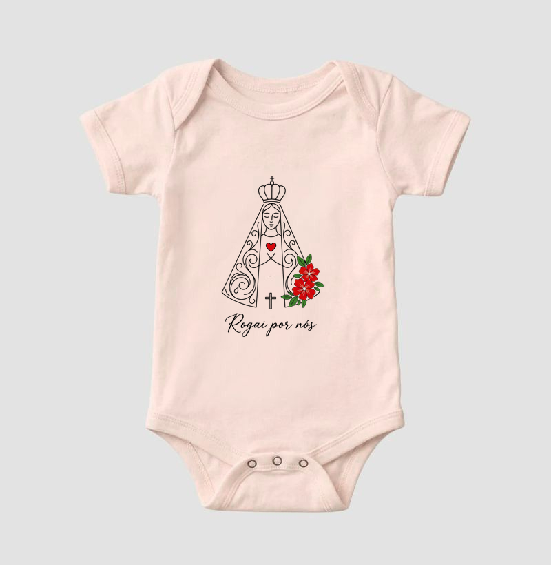 Body Infantil Nossa Senhora Aparecida Rosas - Imagem 5