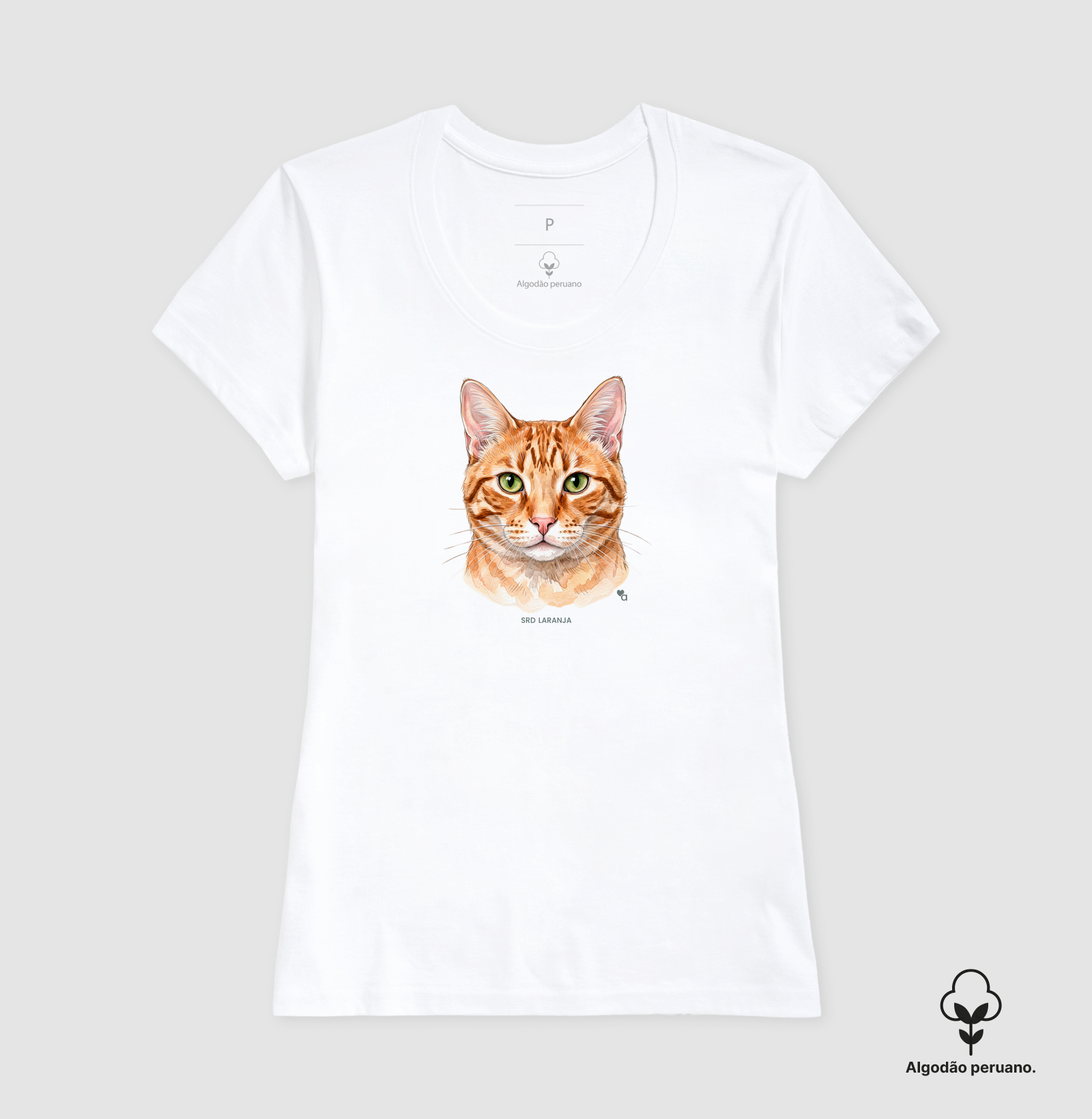 Gatos - SRD Laranja - Algodão Peruano - Imagem 4