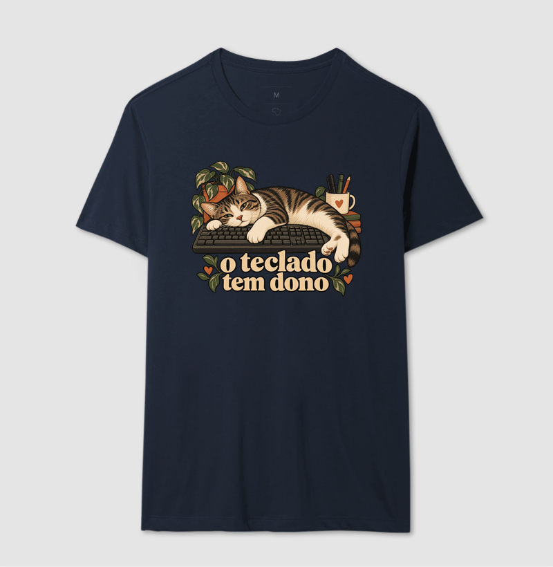 Camiseta Gato Home Office "o teclado tem dono" | Pelo & Pano - Imagem 6