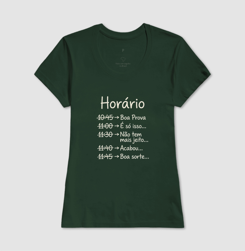 Camiseta Unissex Algodão Horário da Prova - Imagem 13