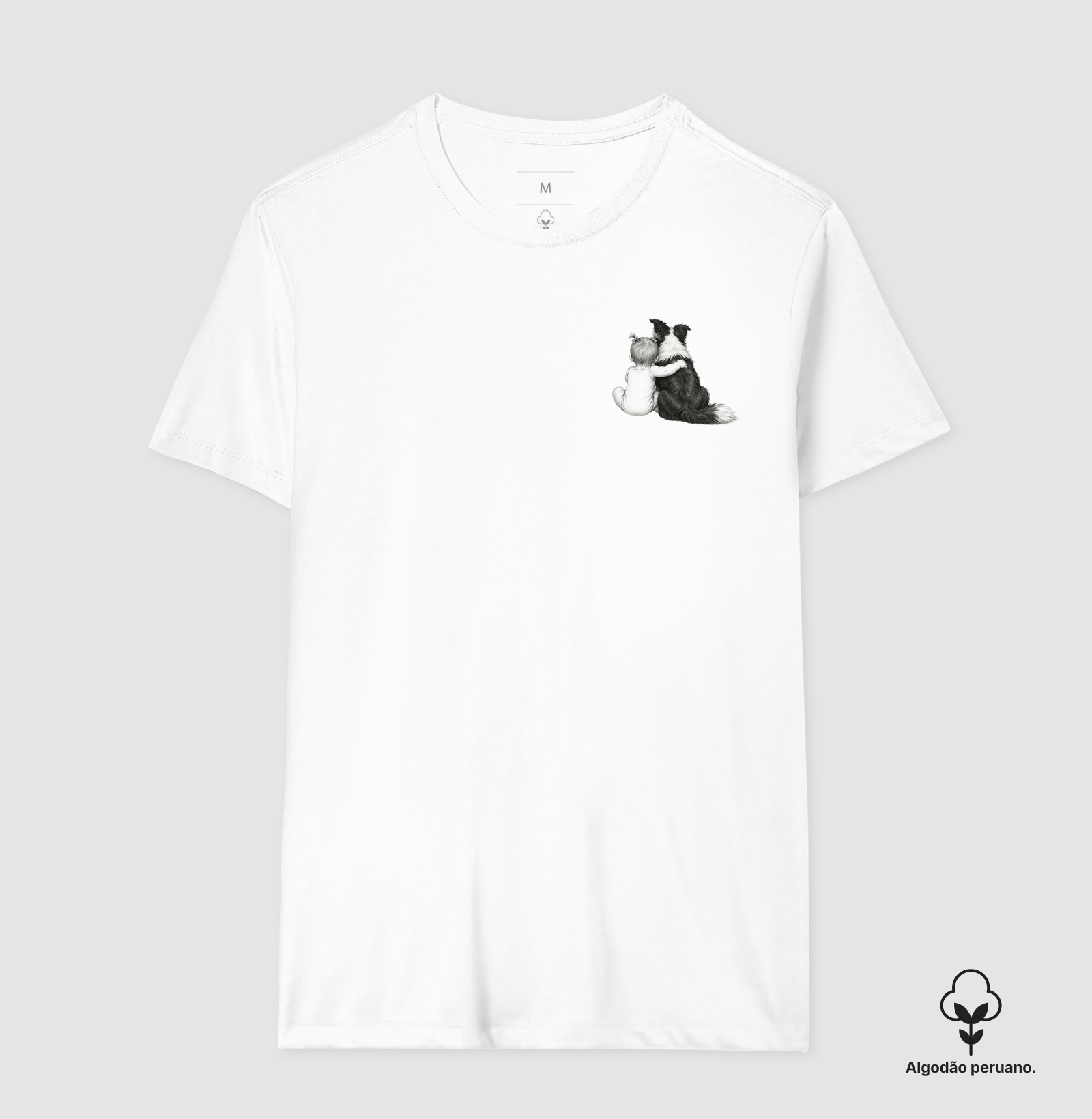 Abraço - Cachorro (Border Collie) e bebê menina (algodão peruano) - Imagem 7