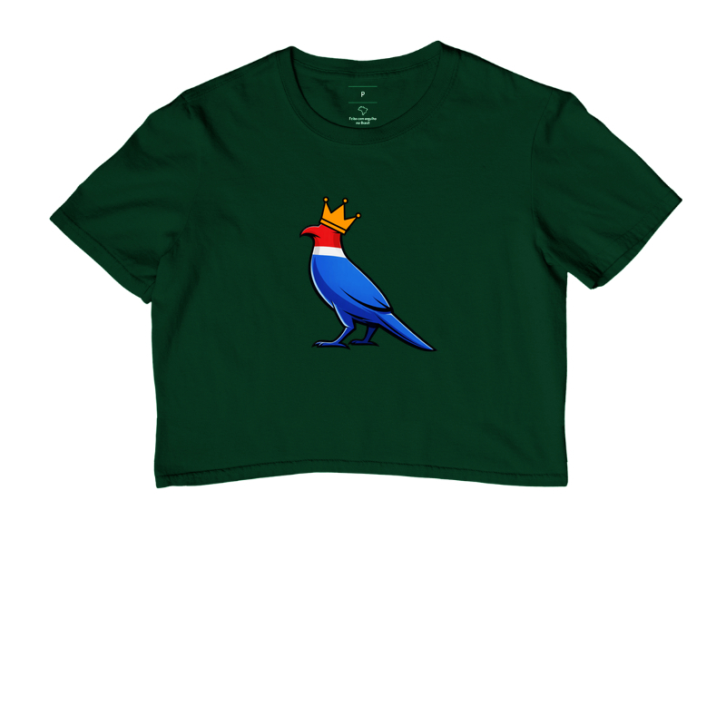 👑 O Carcará colocou sua coroa!  Mais que uma estampa, é um grito de orgulho nordestino. O Rei do Sertão surge com suas cores vibrantes — vermelho, branco e azul — representando a força, coragem e resistência de um povo que nunca se curva diante das dificuldades. - Imagem 5