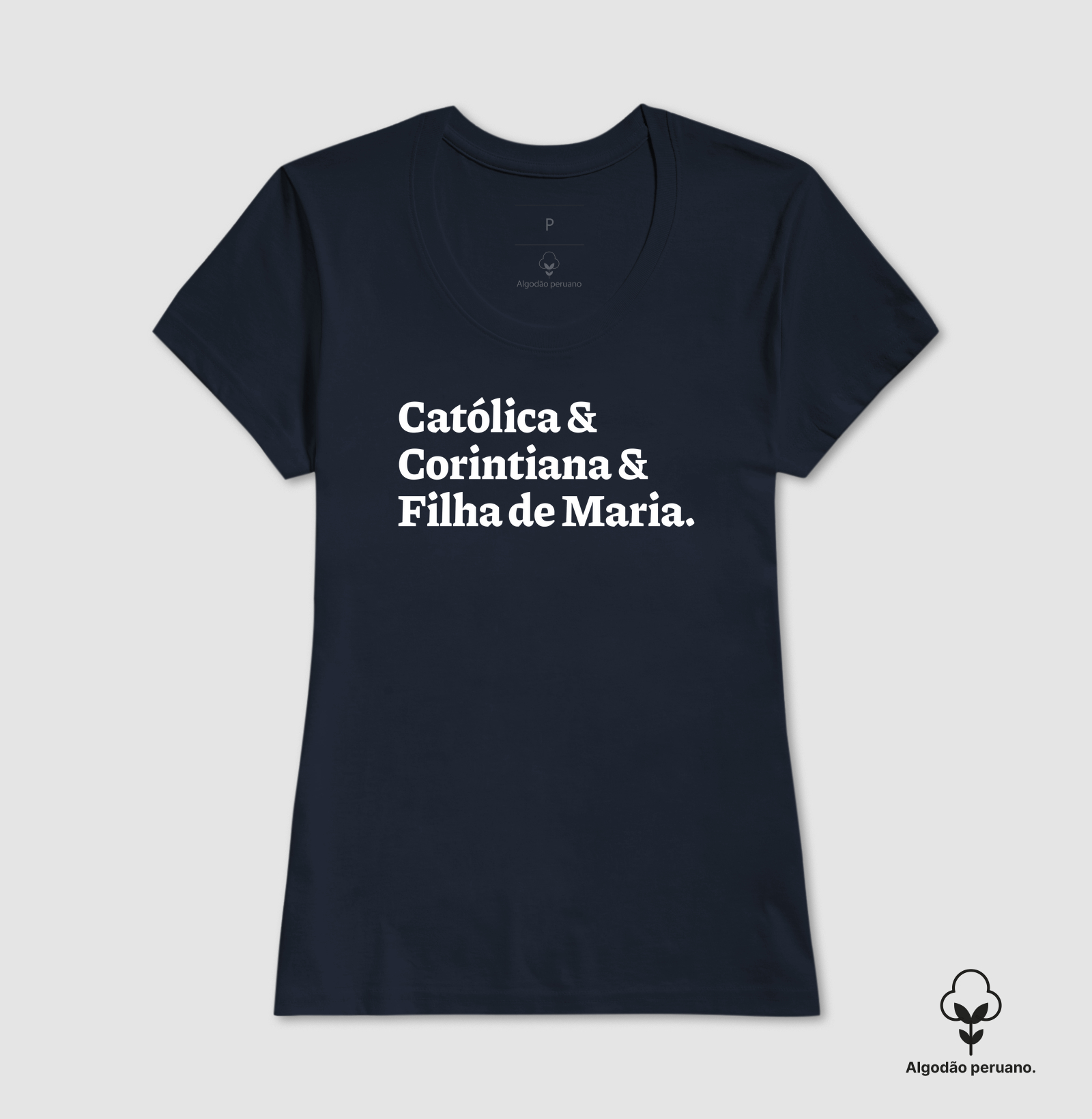 Católica & Corintiana & Filha de Maria Algodão Peruano - Imagem 4