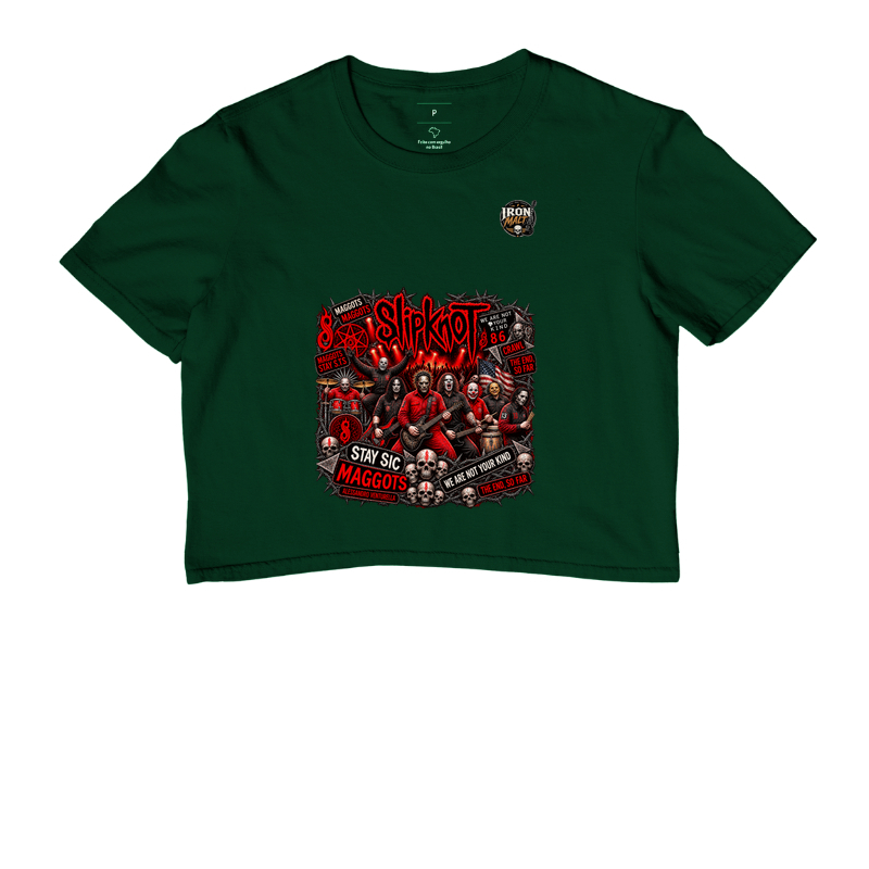 Cropped Nu Metal Rock com Estampa Slipknot, Skull e Visual Dark - Imagem 5