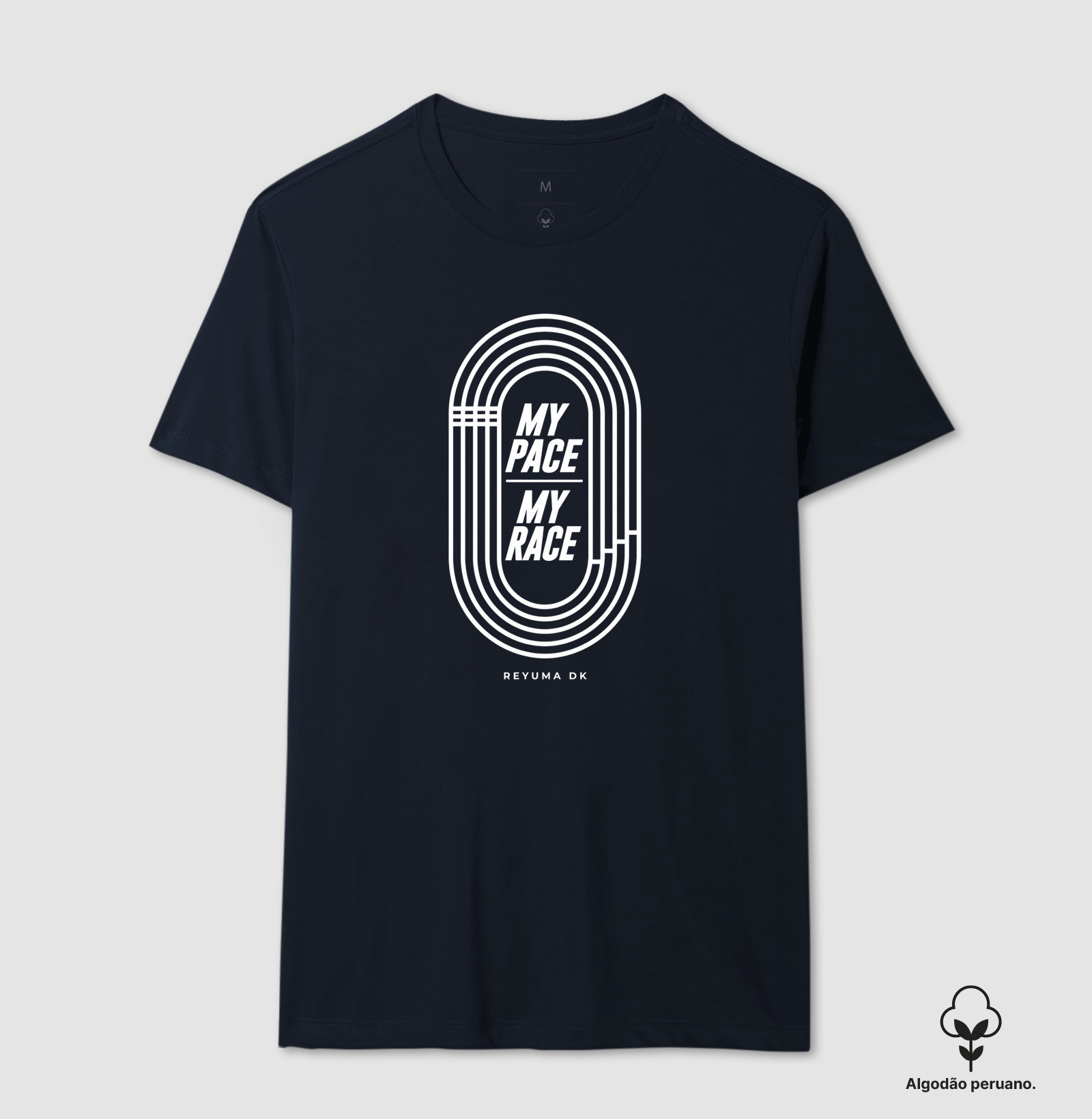 Camiseta Masculina, Feminina, Babylook e Unissex de Algodão Peruano Corrida "May Pace. My Race." - Imagem 2