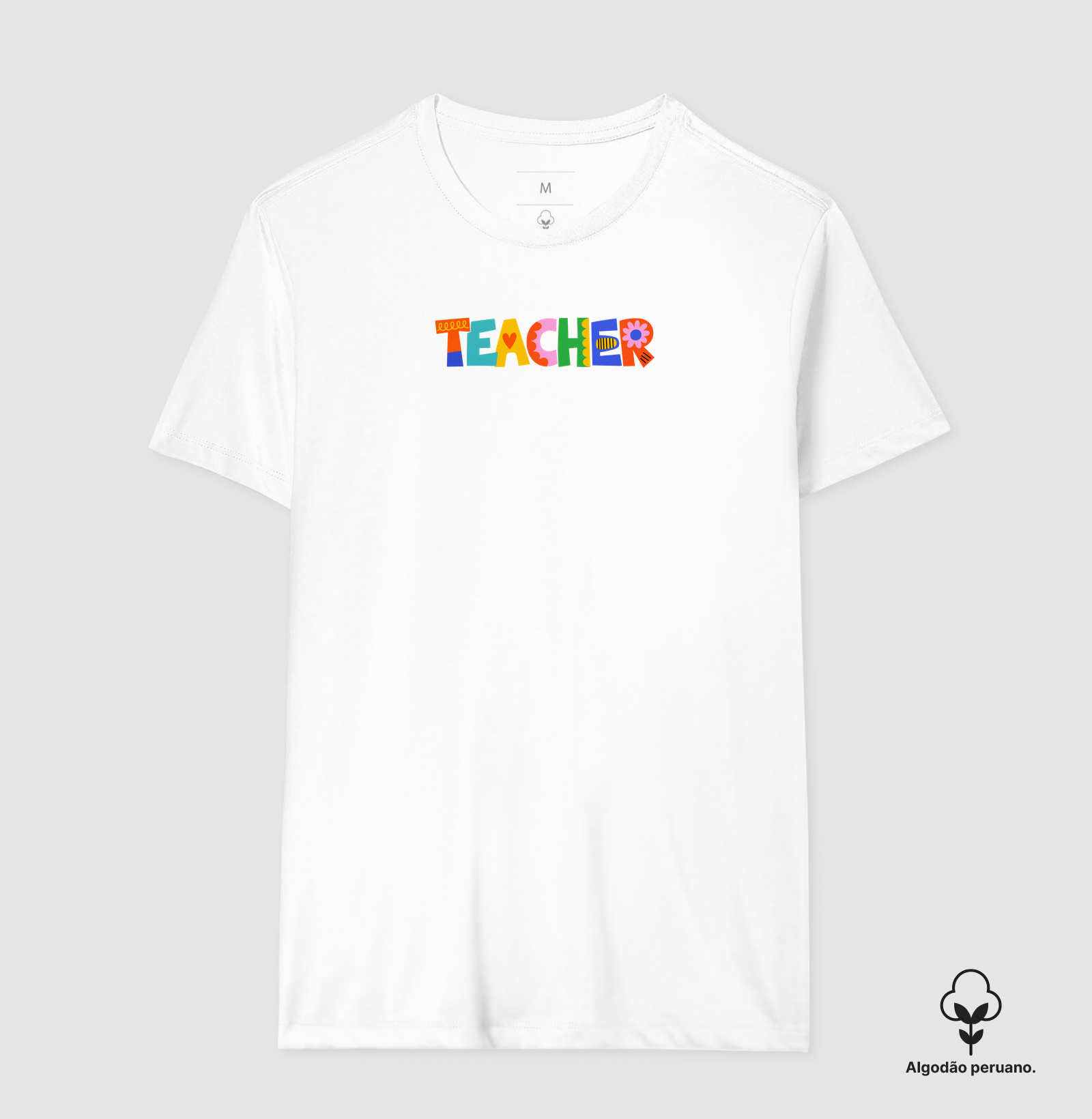 Teacher (Professor / Professora) Artístico & Colorido (algodão peruano) - Imagem 6