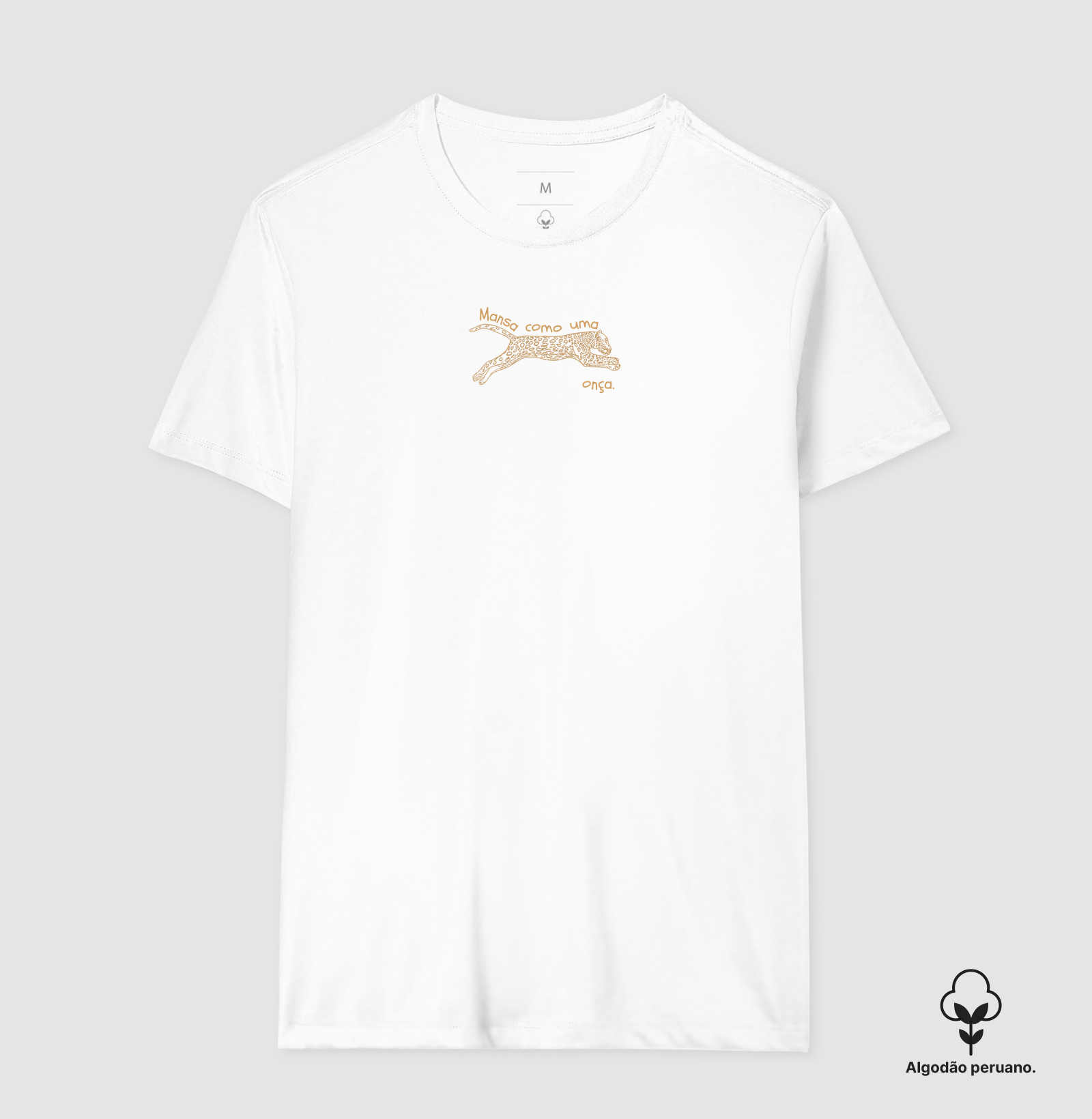 Camiseta Feminina 100% Algodão Estampada Mansa Como Uma Onça - Imagem 6