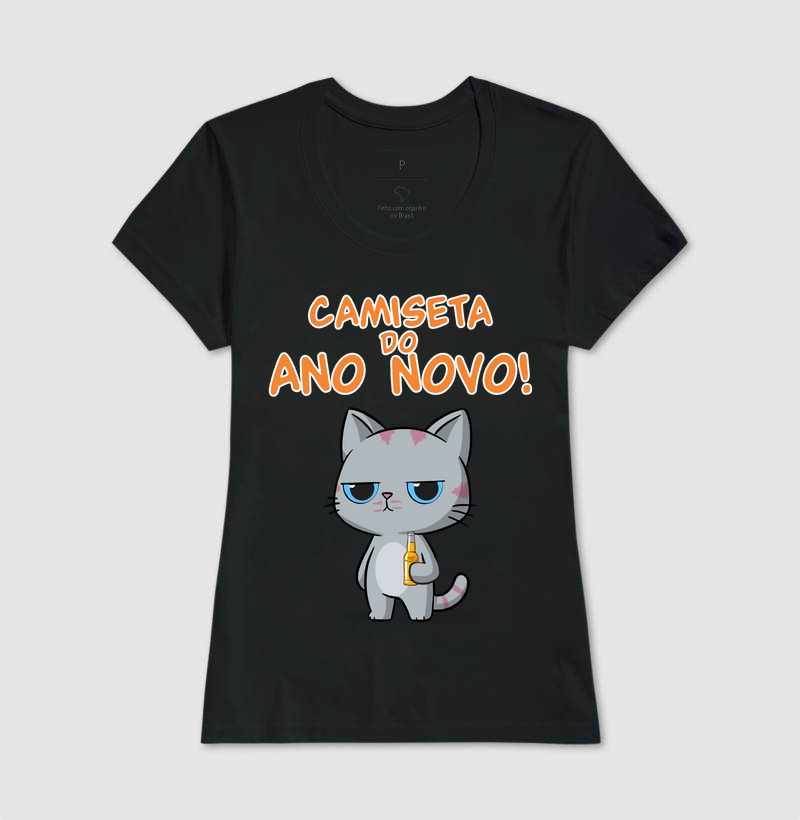 Camiseta Gato Sincero Ano Novo - Imagem 3