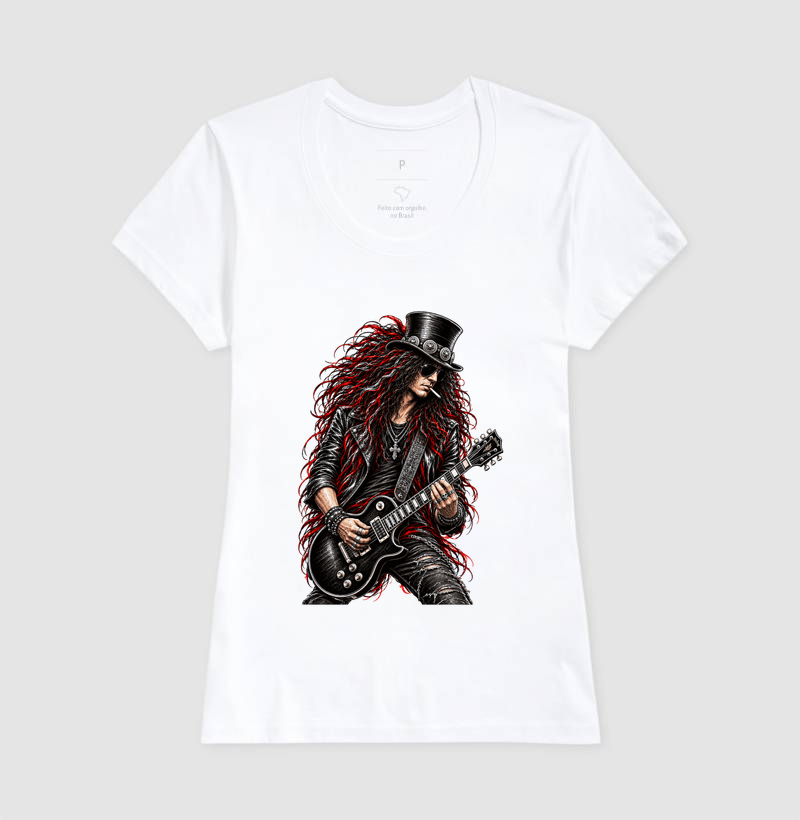 Camiseta Rock Guitarrista Vintage – Estampa Line Art Rebelde - Imagem 5