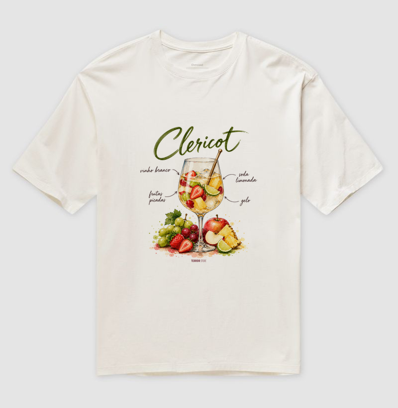 Camiseta Oversized Clericot – Drink com Vinho Branco e Frutas - Imagem 4