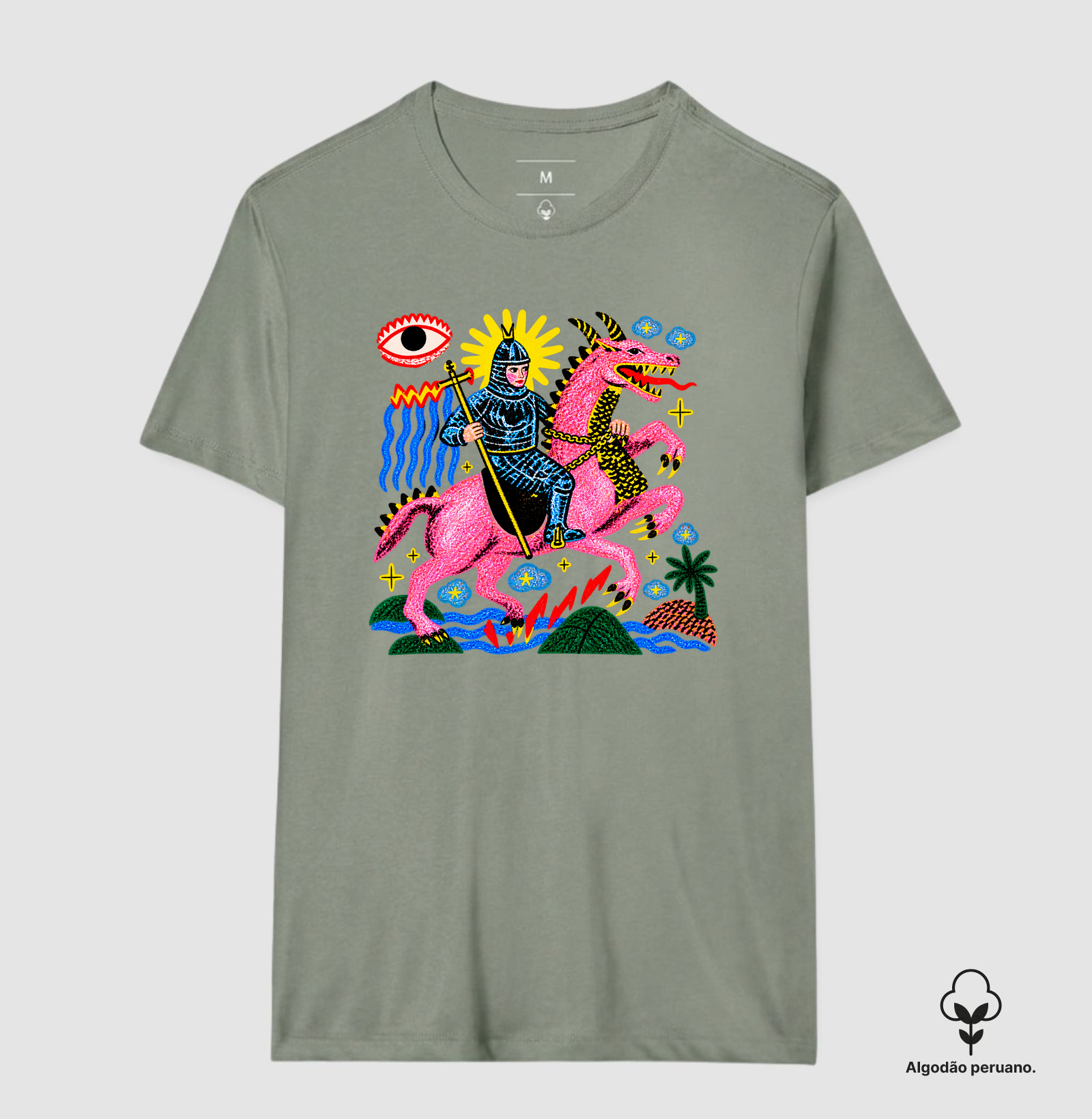 Camiseta Algodão Peruano O Toque do Cavaleiro e o Dragão - Imagem 2