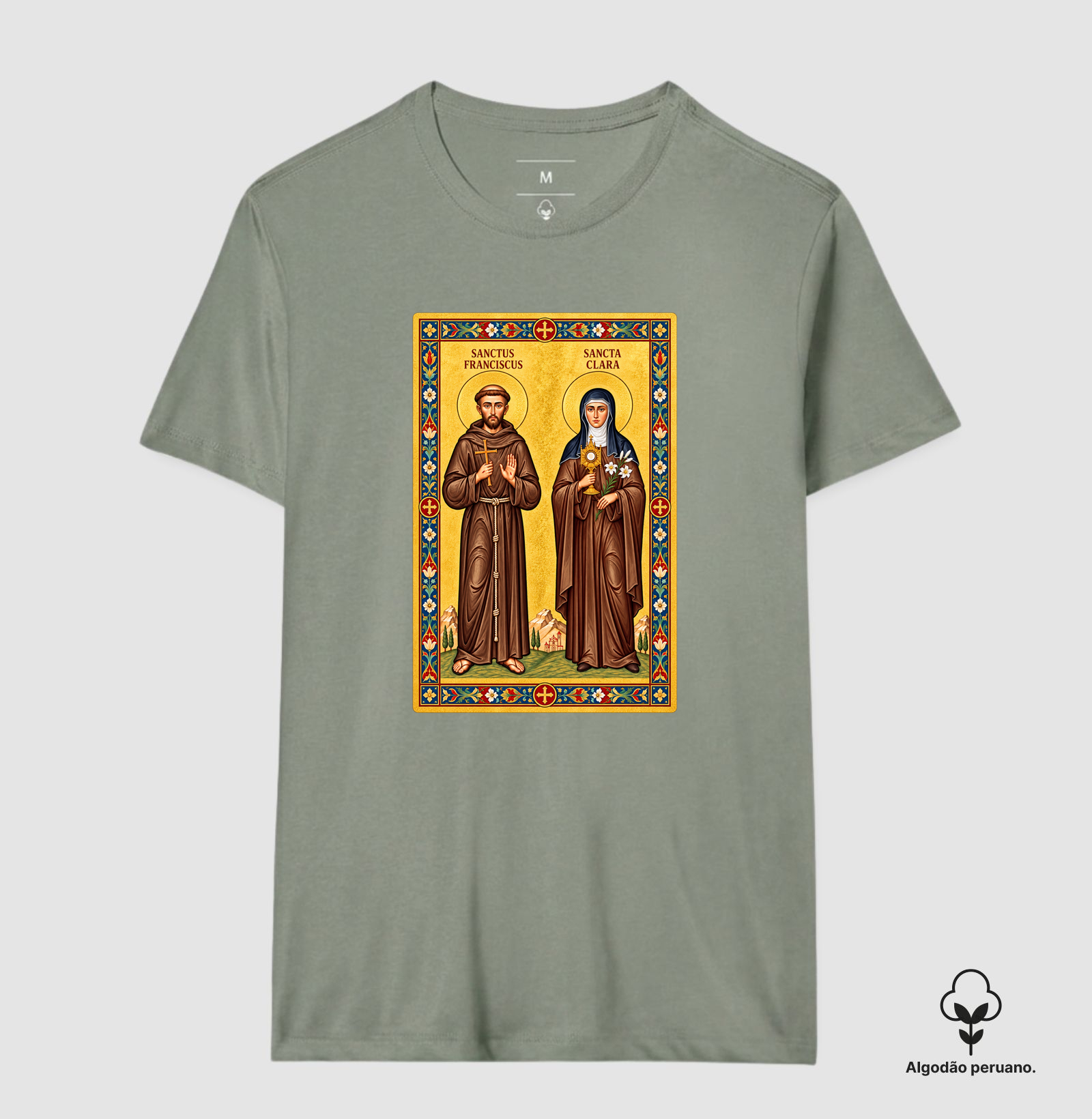 Camisa São Francisco e Santa Clara de Assis Moldura - Imagem 3