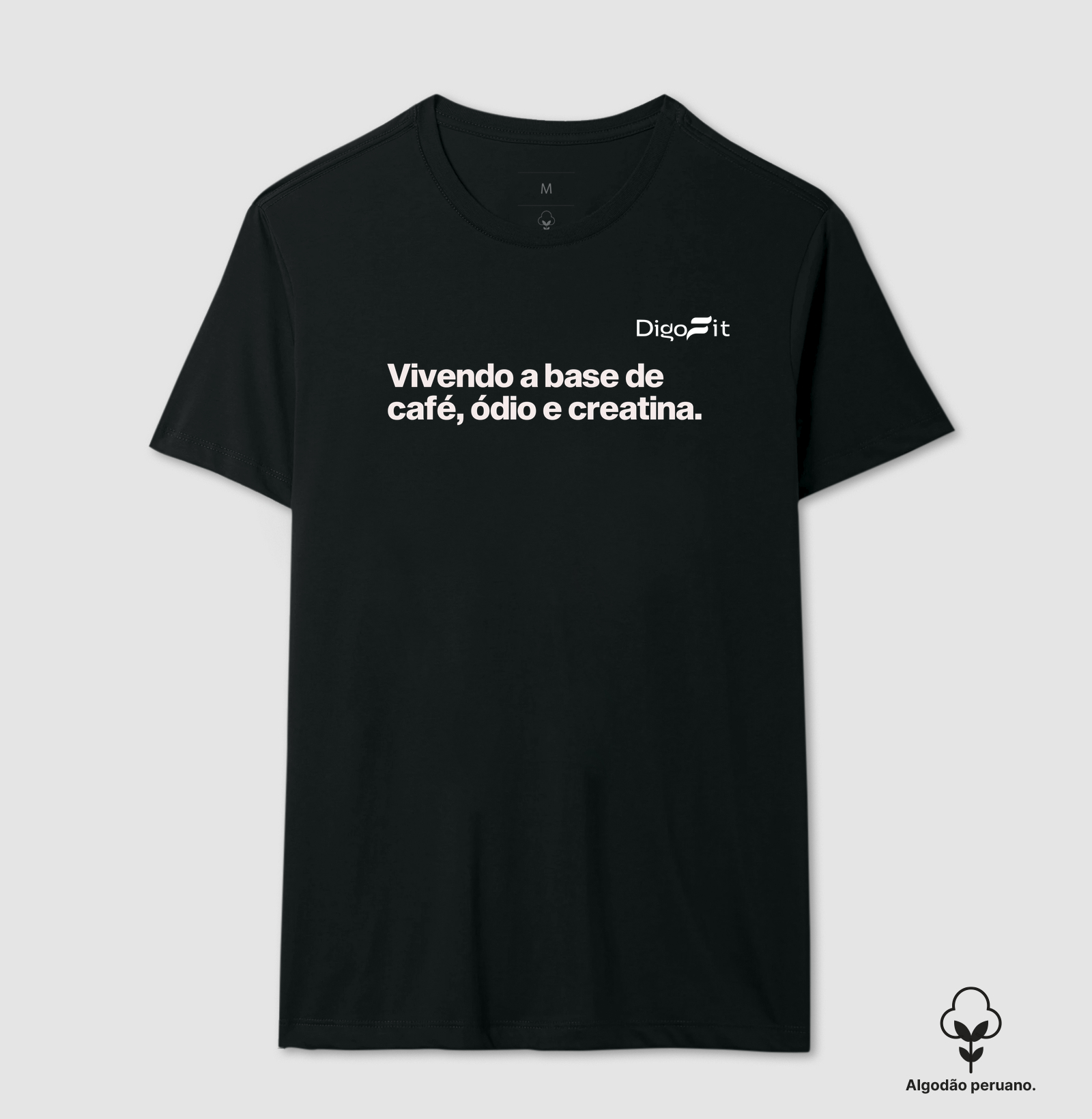 CAMISETA ALGODÃO PERUANO ACADEMIA CAFÉ ÓDIO E CREATINA - Imagem 5