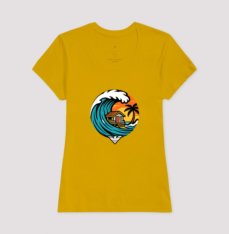 Paraíso no mar - estampa exclusiva.  Sente a brisa, ouça o som das ondas e leve a vibe do paraíso pra onde você for! Mais que uma camiseta - é levar o paraíso com você todo dia. - Imagem 15