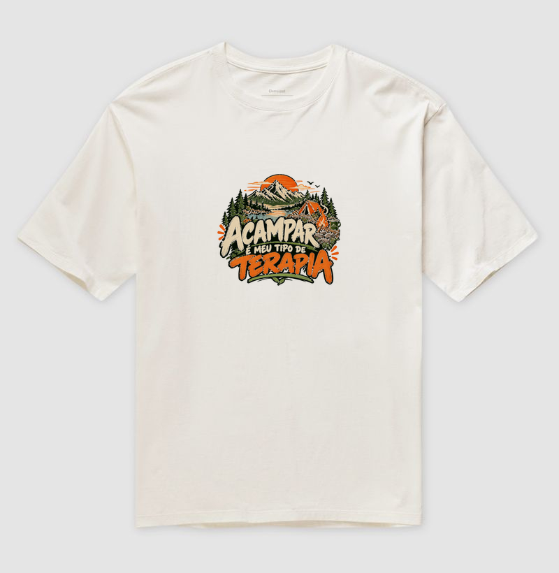 Camiseta Oversized | Acampar é Meu Tipo de Terapia - Imagem 4