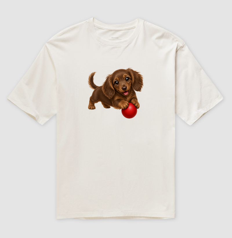 Dachshund Pelo Longo Marrom - Desenho Animado - Imagem 4