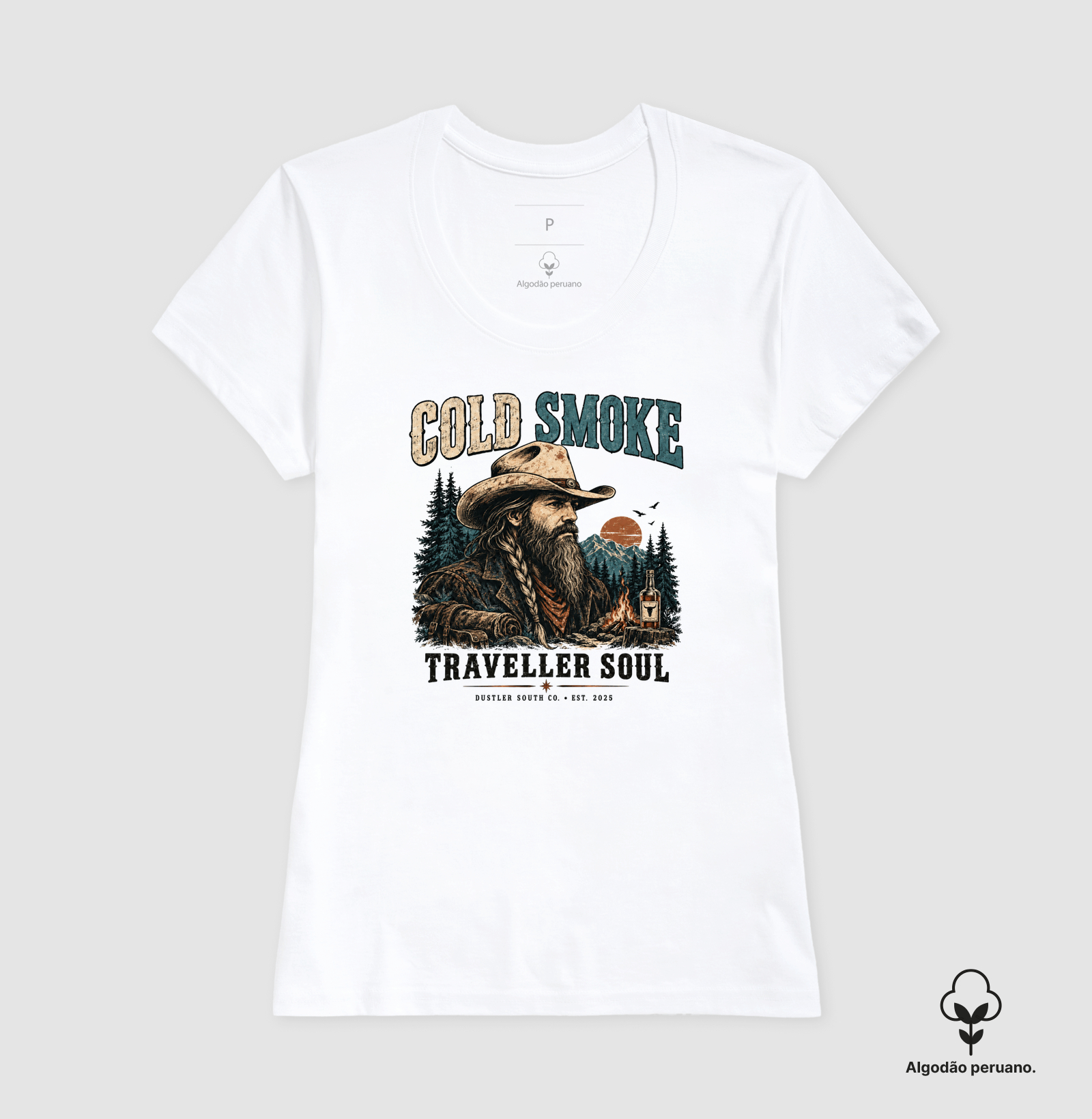 Baby Look Country  Cold Smoke Traveller Soul Dustler South Co. Algodão Peruano Premium - Imagem 2
