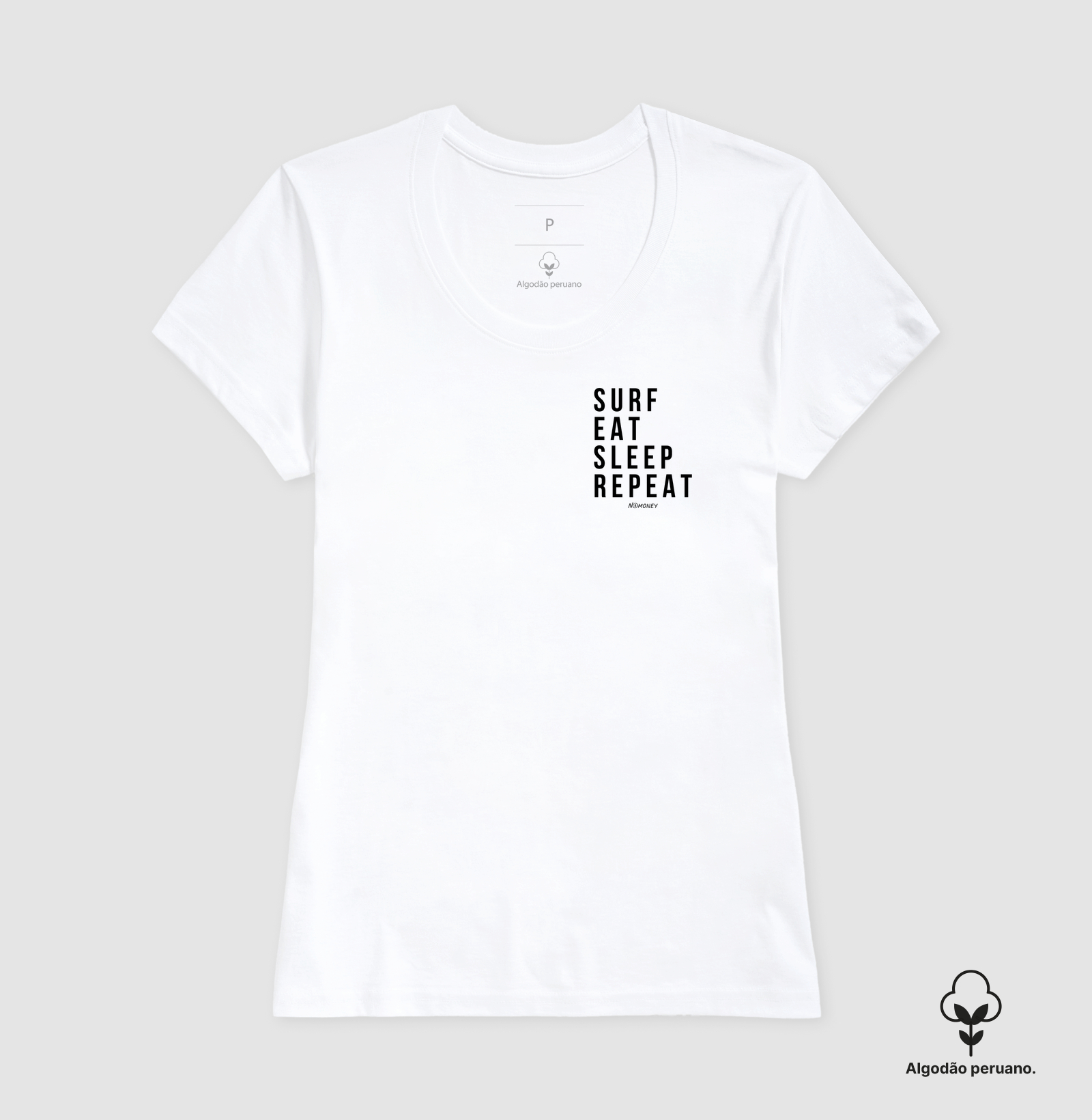 Camiseta Surf. Eat. Sleep. Repeat. - Algodão Peruano - Imagem 8