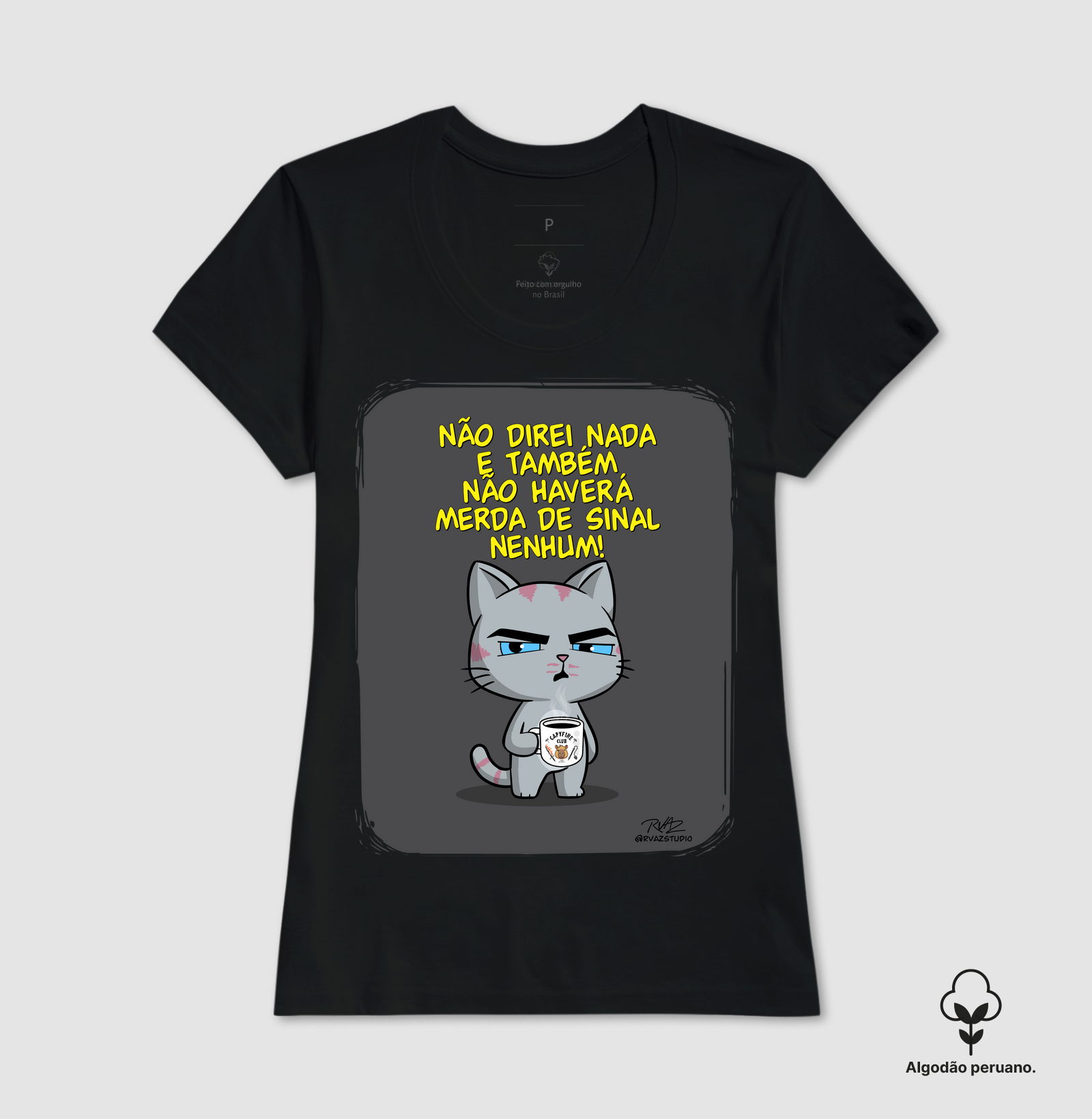 Camiseta Gato Sincero Sinal Nenhum - Imagem 3