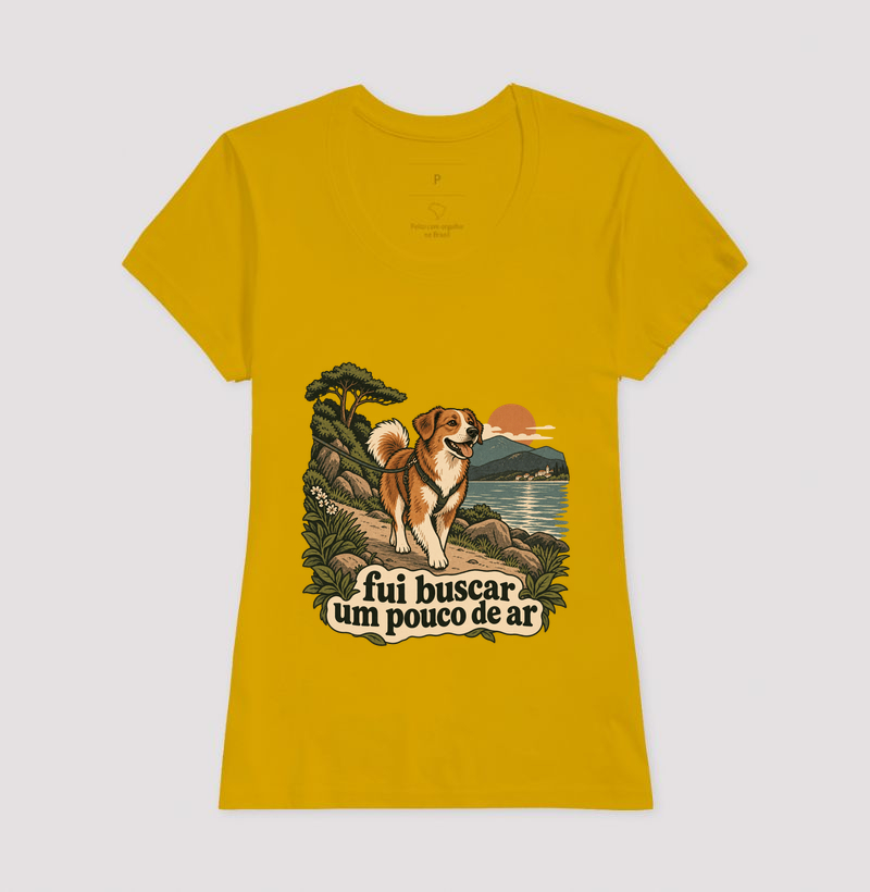 Camiseta Cachorro Natureza "fui buscar um pouco de ar" | Pelo & Pano - Imagem 15