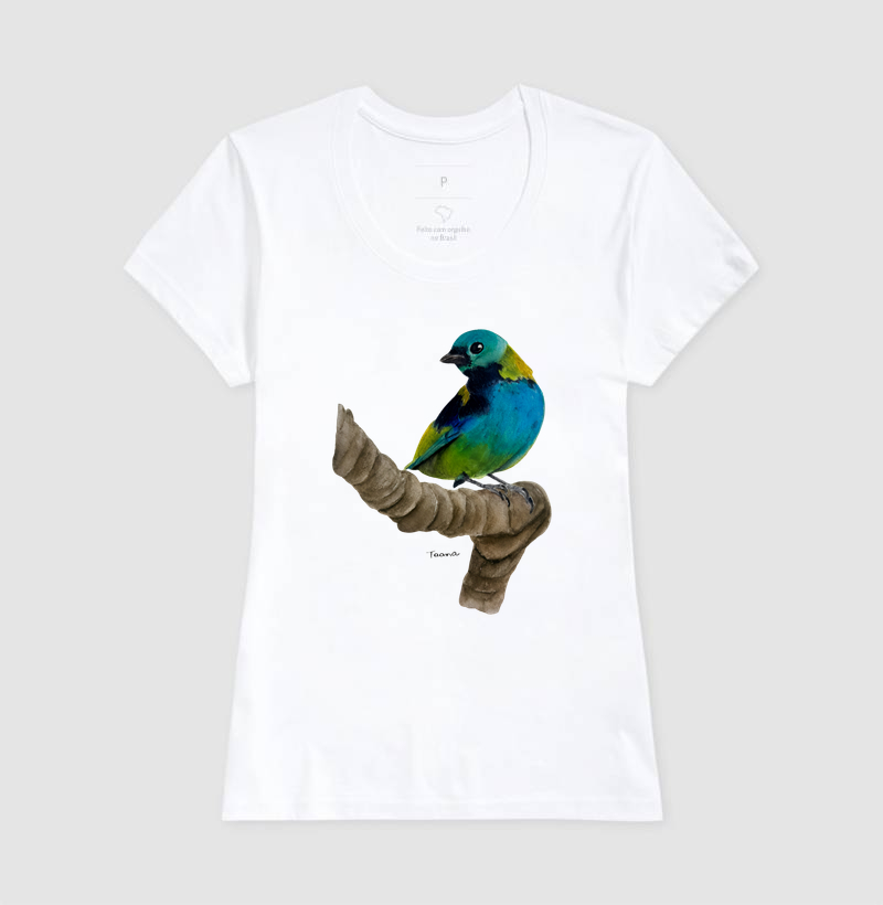 Camiseta Saíra-Sete-Cores – Aves do Brasil - Imagem 7
