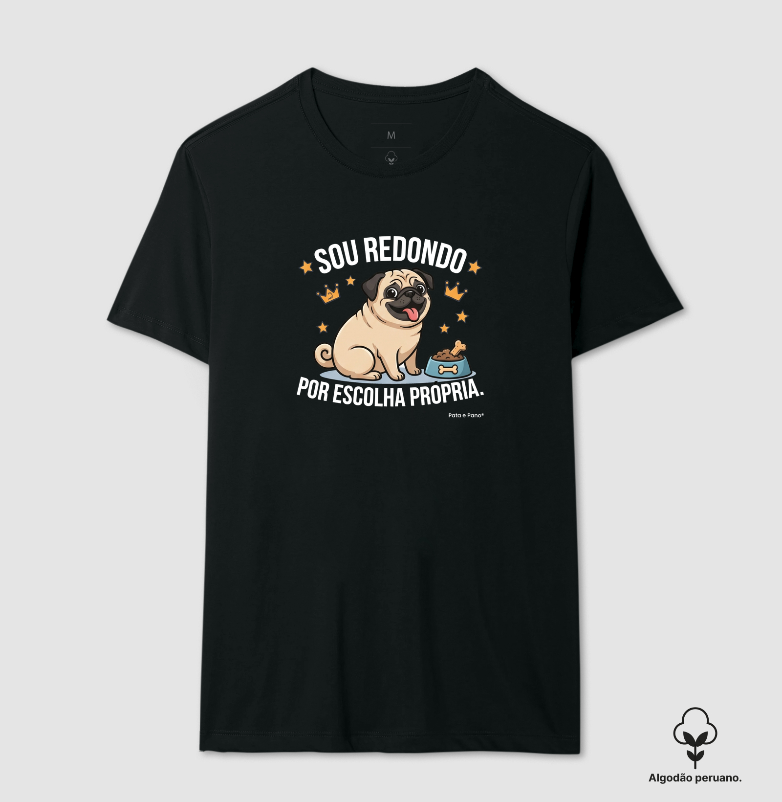 CAMISETA ALGODÃO PERUANO PUG REDONDO - Imagem 2